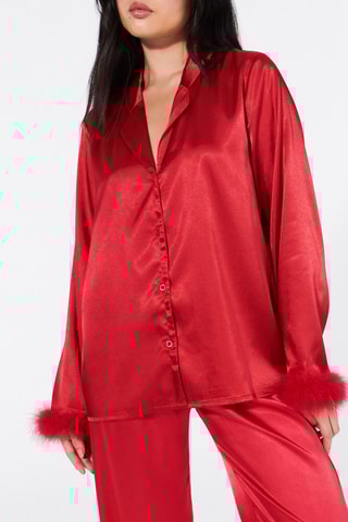 Camisa de pijama em penas Eulaliz - Vermelho - Undiz