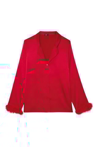 Camisa de pijama em penas Eulaliz - Vermelho - Undiz