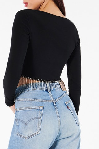 Crop top Darkstrassiz - Preto