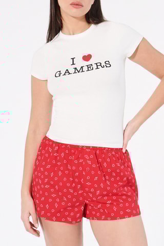 T-shirt Ilyassiz - Vermelho e branco