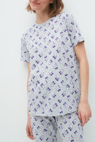 T-shirt em algodão biológico Tamagotchiz Cinzento-claro mesclado