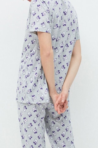 T-shirt em algodão biológico Tamagotchiz Cinzento-claro mesclado