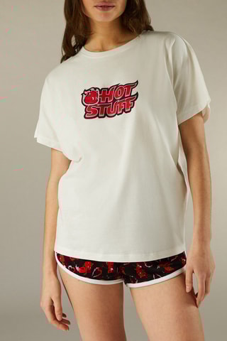 T-shirt Hot Stuff Le Petit Diable Lovestuffiz - Branco - Undiz