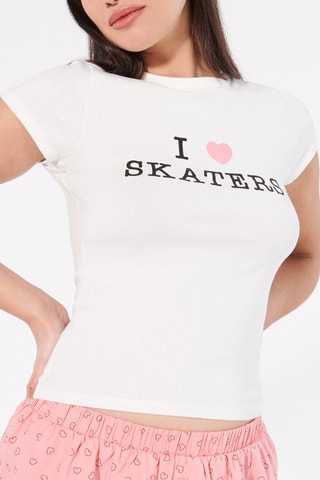 T-shirt Ilyassiz - Rosa e branco