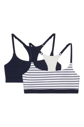 2 soutiens desportivos Sohappiz - Branco e azul-marinho