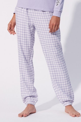 Calças corte de cenoura de pijama Noamiz - Branco e violeta