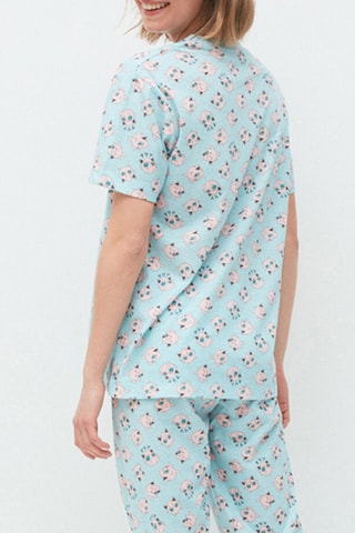 T-shirt em algodão biológico Rondoudou Pikachu Pokémon Azul-celeste