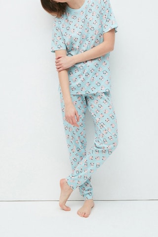 T-shirt em algodão biológico Rondoudou Pikachu Pokémon Azul-celeste