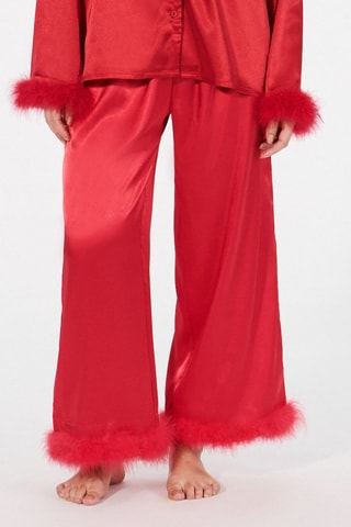 Calças de pijama em penas Eulaliz - Vermelho