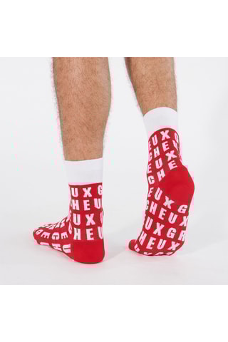 3 pares de meias Grinchoniz - Vermelho e branco - Undiz