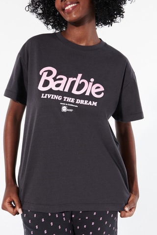 T-shirt de pijama - Cinzento-escuro e rosa