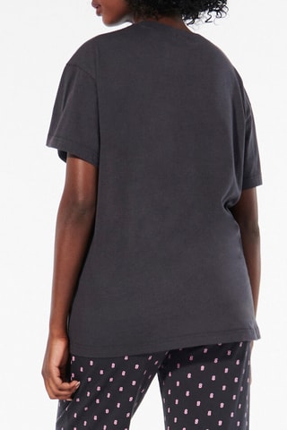 T-shirt de pijama - Cinzento-escuro e rosa
