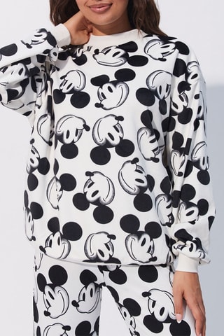Sweat de pijama Mickey Disney - Branco e preto