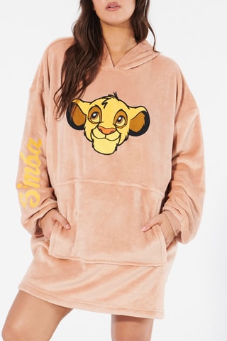 Camisa de dormir com capuz Simba O Rei Leão Disney - amarelo e camel