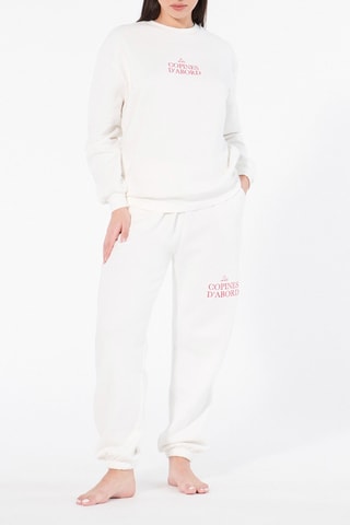 Sweat de pijama - Branco e vermelho