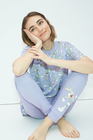 T-shirt de pijama Bugs Bunny Looney Tunes - Malva