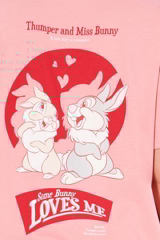 T-shirt de pijama Tambor e Miss Bunny Bambi Disney - coral e vermelho