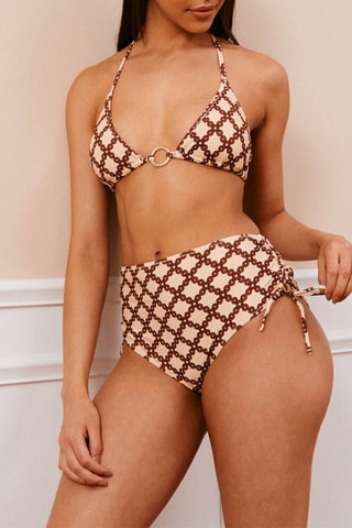 Parte de baixo de biquíni de cintura alta - Cru