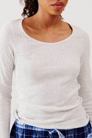 Top de pijama - Cinzento-claro mesclado