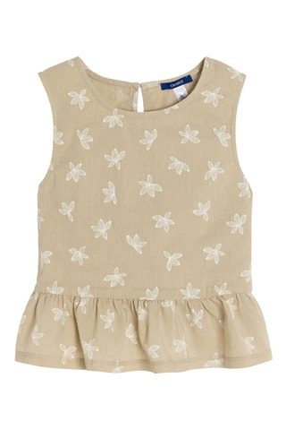 Camisa de lino sin mangas - Beige - Okaidi