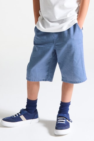 Bermudas de lino - Azul - Okaidi