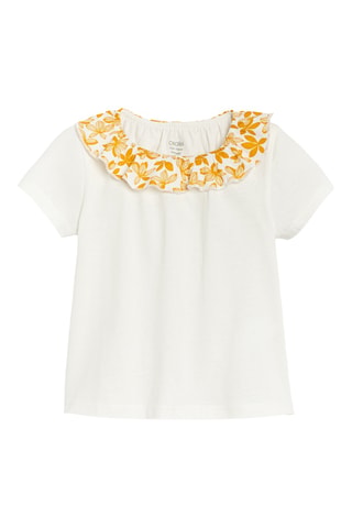 Camiseta y peto corto - Blanco y amarillo mostaza - Obaibi