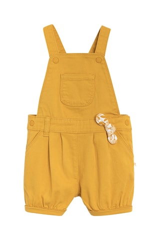 Camiseta y peto corto - Blanco y amarillo mostaza - Obaibi