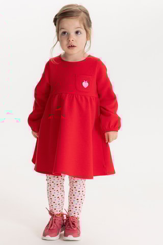 Vestido y leggings - Rojo y blanco - Obaibi