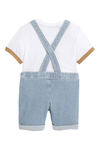 Peto corto y camiseta - Azul y blanco - Obaibi