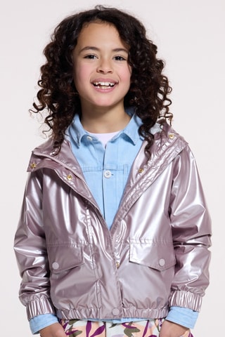 Cortavientos con capucha - Lila metalizado - Okaidi