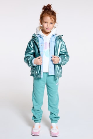 Cortavientos con capucha - Verde metalizado - Okaidi