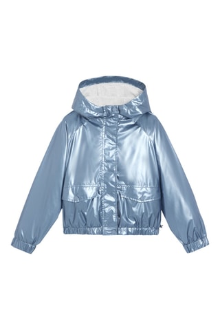 Cortavientos con capucha - Azul metalizado - Okaidi