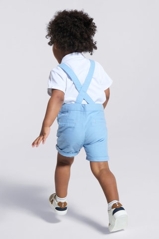 Peto corto y polo - Azul claro y blanco - Obaibi