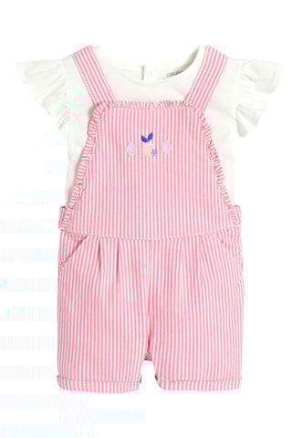 Peto corto y camiseta - Rosa y blanco - Obaibi