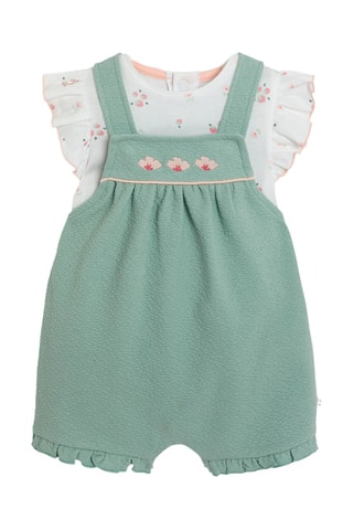 Peto corto y body - Verde y blanco - Obaibi