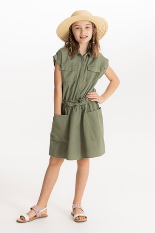 Vestido camisero - Verde caqui - Okaidi