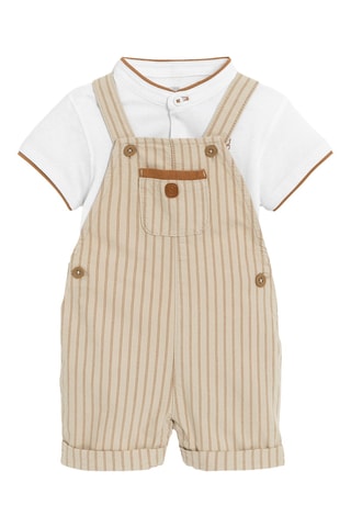 Peto corto y polo - Beige y blanco - Obaibi