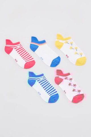 5 pares de calcetines - Blanco, rojo y azul rey - Okaïdi