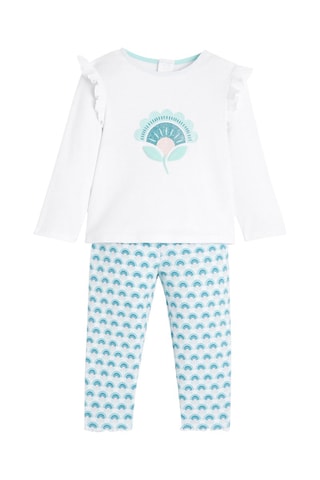 Pelele efecto doble prenda - Blanco y celeste