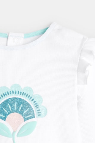 Pelele efecto doble prenda - Blanco y celeste