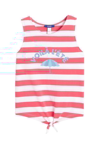 Camiseta de tirantes - Rosa y blanco