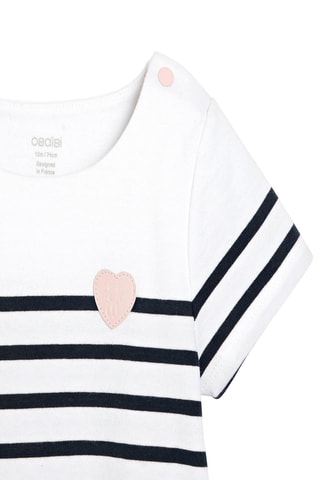 Camiseta - Blanco y azul marino