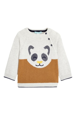 Cárdigan - Blanco jaspeado y marrón