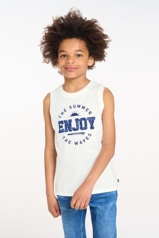 Camiseta de tirantes - Blanco y azul marino