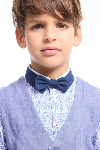 Chaleco de traje de lino - Azul marino jaspeado