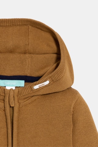 Cárdigan con capucha - Camel