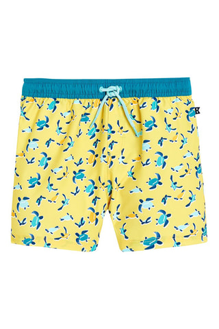 Bañador corto - Amarillo y turquesa