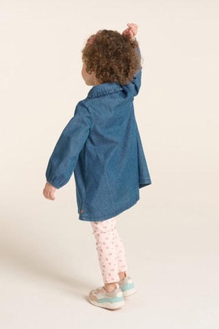 Vestido camisero vaquero y leggings - Azul y rosa