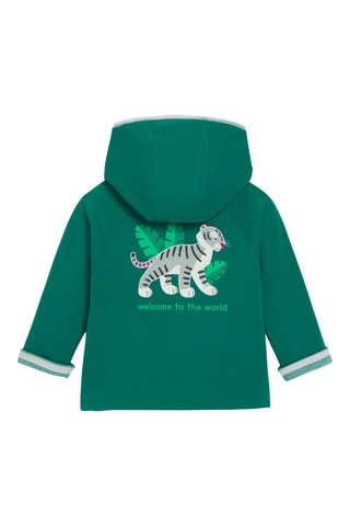 Sudadera reversible con capucha - Verde y blanco