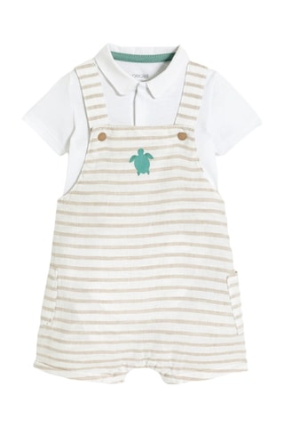 Body y peto - Blanco y beige